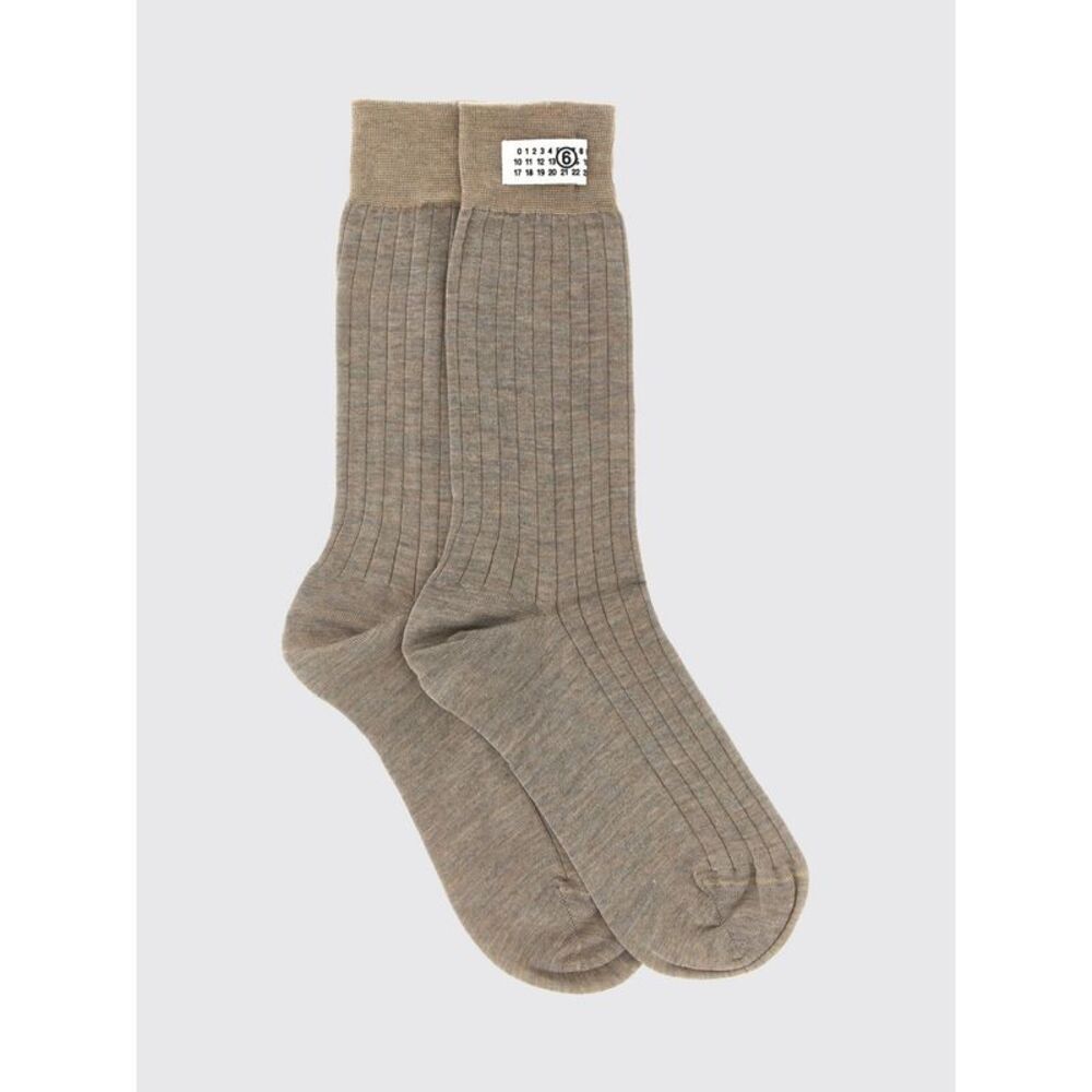 Mm6 Maison Margiela Ribbed Wool-Blend Socks With Numeric Logo